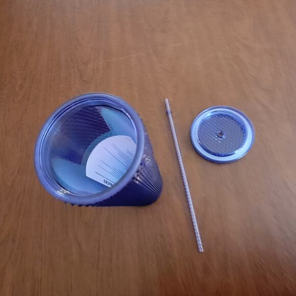 Walt Disneyworld 50th Anniversary Starbucks Studded Tumbler with Straw Blue - Picture 6 of 11